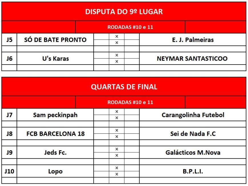 previa disp 9 e quartas