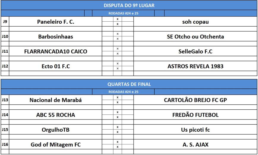 previa disp 9 e quartas